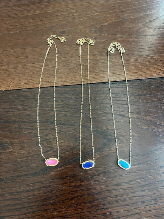 Kendra Scott Jewelry - Gold-Tone Pendant Necklace with Pink, Blue, and Turquoise Stone Kendra Scott